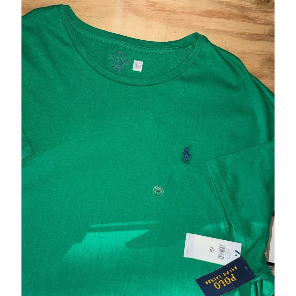 New Polo Ralph Lauren Classic Fit Mens XXL 2XL Pony Logo Crew T-Shirt Tee Green